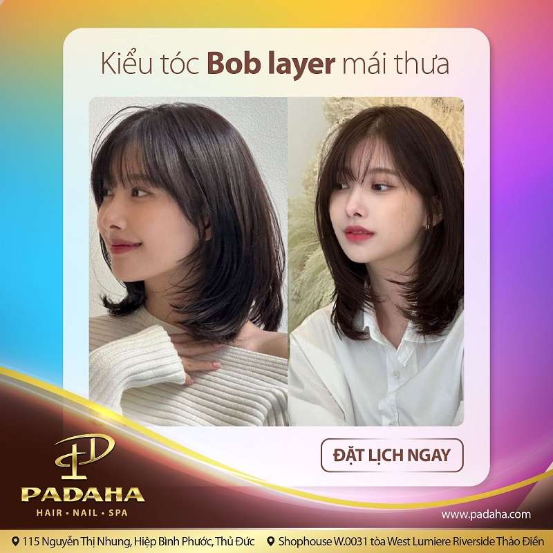 Kiểu tóc Bob layer mái thưa