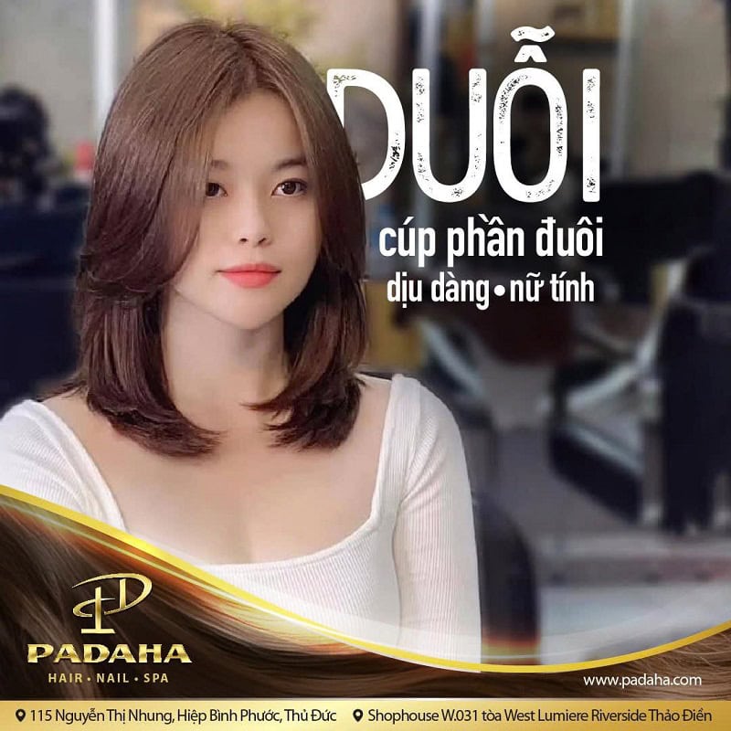 Duỗi tóc cup phần đuôi