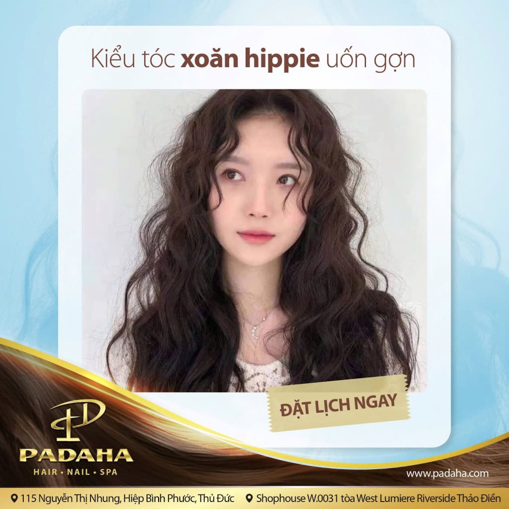 Kiểu tóc xoăn hippie uốn gợn